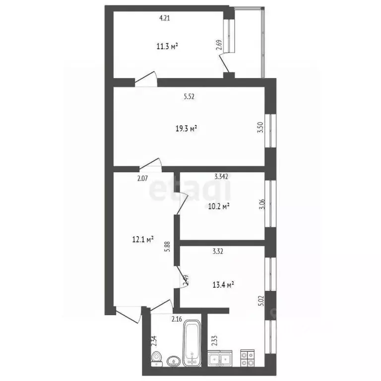 3-к кв. Белгородская область, Белгород просп. Богдана Хмельницкого, ... - Фото 2
