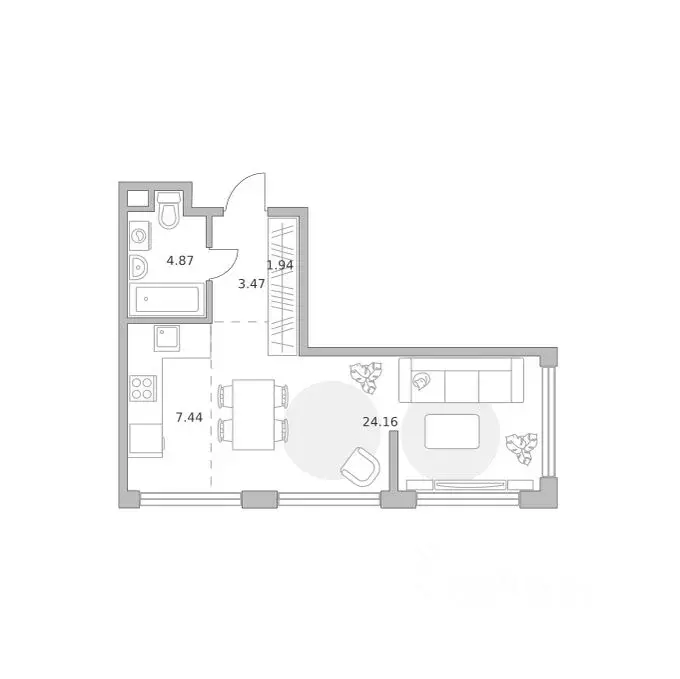 1-к кв. Москва ул. Народного Ополчения, 34С4 (41.88 м) - Фото 1