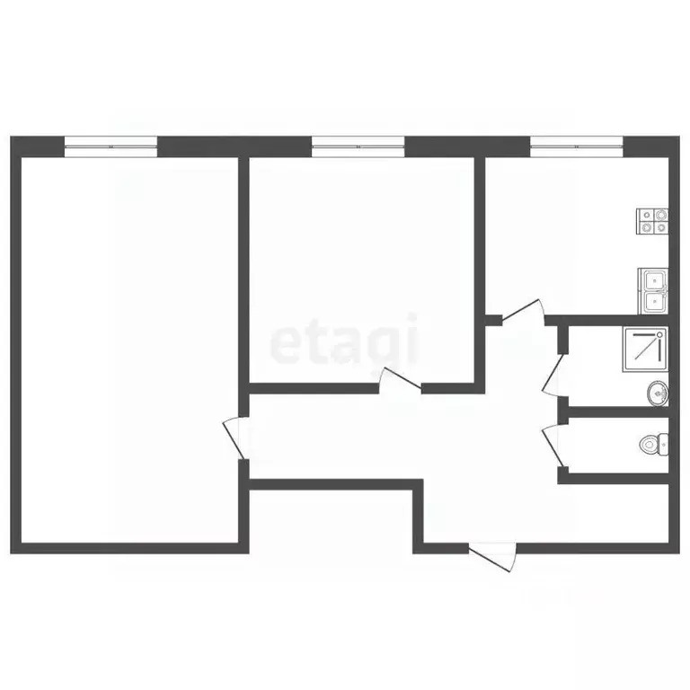 2-к кв. Нижегородская область, Балахна Юбилейная ул., 4 (41.3 м) - Фото 2