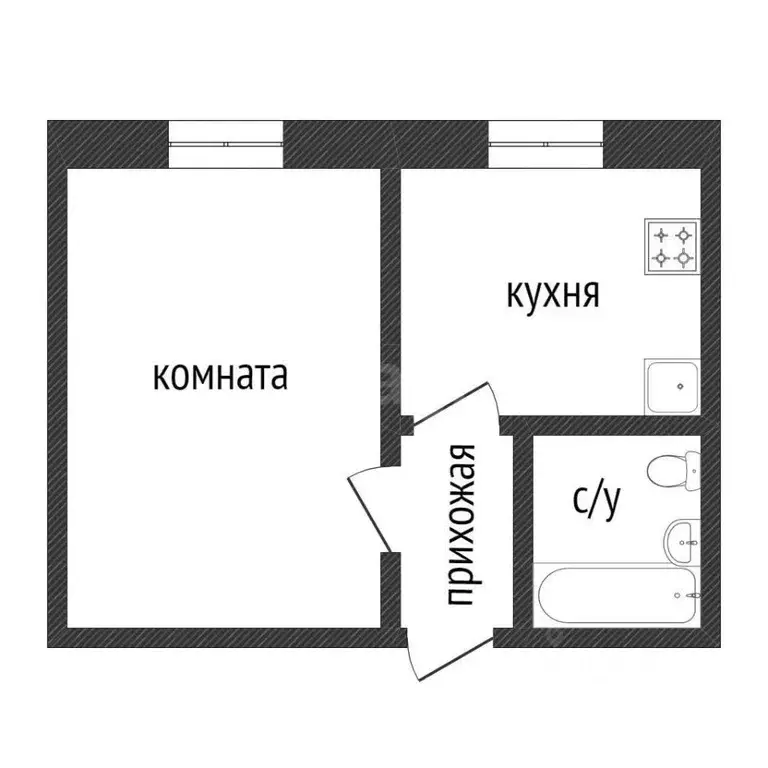 1-к кв. Курганская область, Курган ул. Калинина, 105 (33.1 м) - Фото 2
