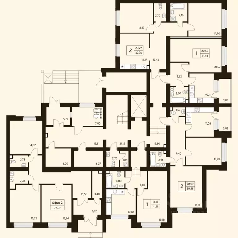 2-к кв. Башкортостан, Уфа ул. Жуковского, 19А (67.55 м) - Фото 2