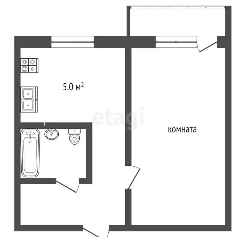 1-комнатная квартира: Подольск, Литейная улица, 35А (30.6 м) - Фото 0