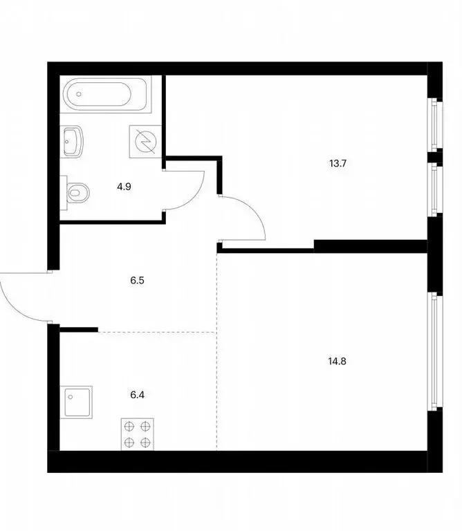 1-комнатная квартира: Москва, Кронштадтский бульвар, 9к6 (47 м) - Фото 1