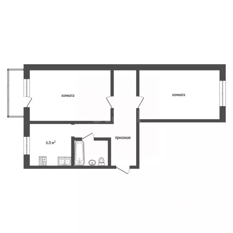 2-к кв. Хабаровский край, Хабаровск ул. Мухина, 9 (44.0 м) - Фото 2