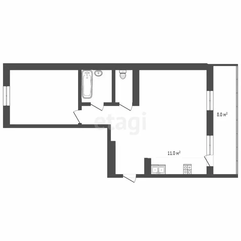 2-комнатная квартира: Омск, улица Ватутина, 39 (58.35 м) - Фото 1