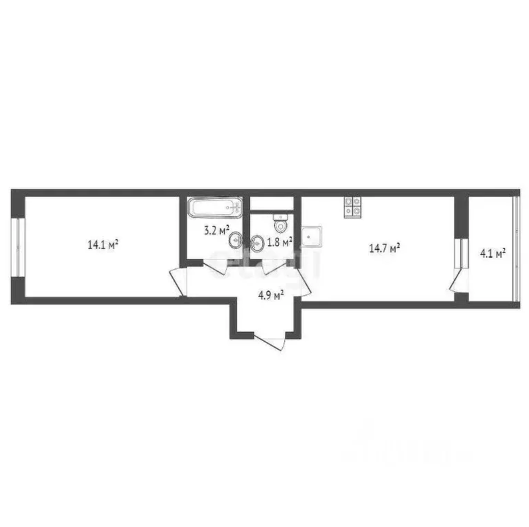 1-к кв. Новосибирская область, Новосибирск Тайгинская ул., 39 (38.7 м) - Фото 1