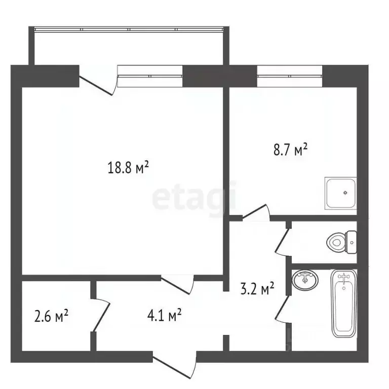1-к кв. Красноярский край, Красноярск Николаевка мкр, ул. 2-я ... - Фото 2