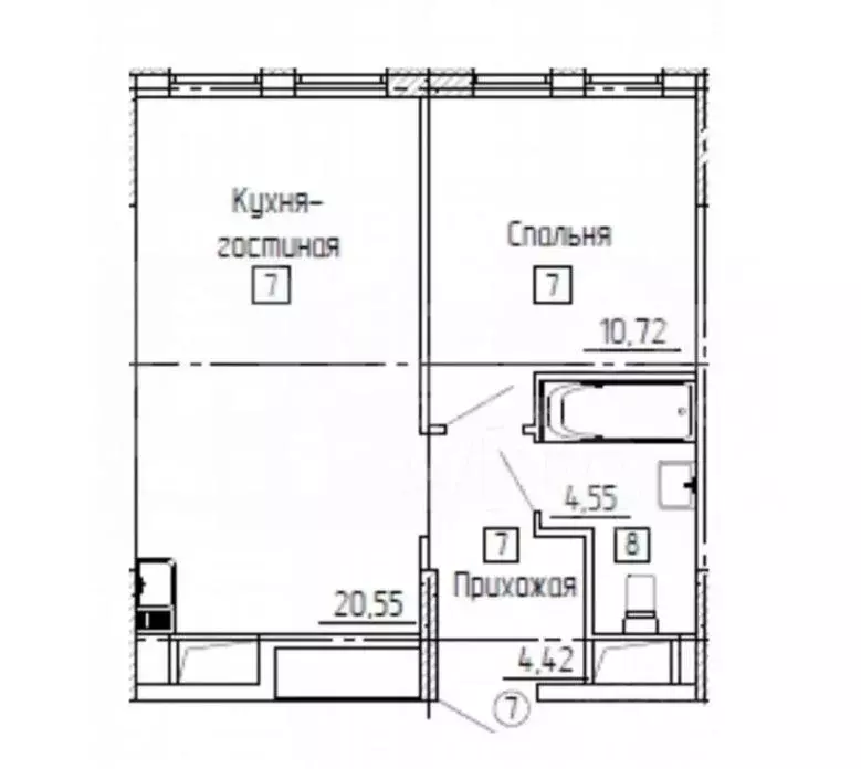 1-к кв. Тюменская область, Тюмень ул. Ивана Чистякова, 5 (39.8 м) - Фото 2