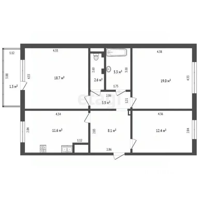 3-к кв. Калининградская область, Калининград Сельма мкр, ул. Виллима ... - Фото 1