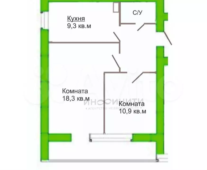 2-к. квартира, 46,5 м, 7/12 эт. - Фото 0