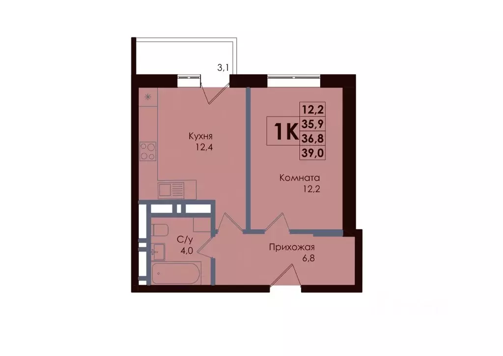 1-к кв. Ростовская область, Ростов-на-Дону Западный мкр, Академия ... - Фото 1