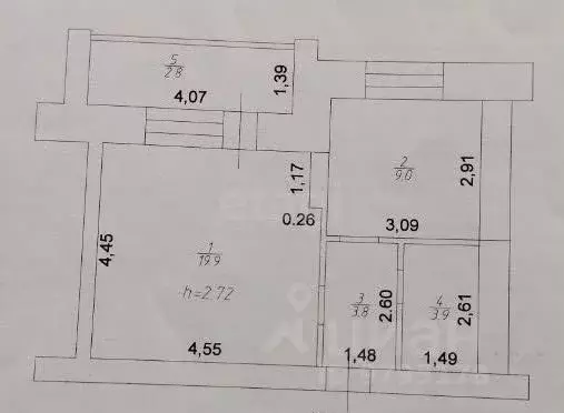 1-к кв. Татарстан, Казань ул. Толбухина, 15к2 (36.6 м) - Фото 2