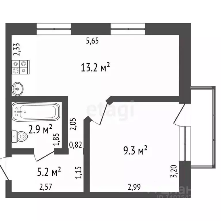 1-к кв. Владимирская область, Ковров ул. Брюсова, 58 (30.6 м) - Фото 1