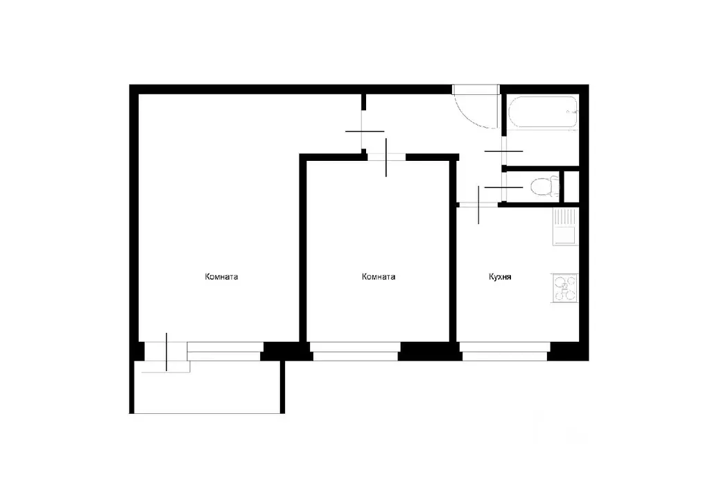 2-к кв. Курская область, Курск Краснознаменная ул., 20В (44.0 м) - Фото 1