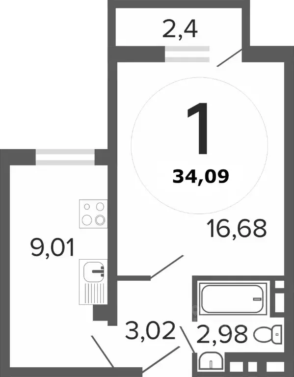 1-к кв. Ростовская область, Ростов-на-Дону ул. Мечникова, 37 (36.0 м) - Фото 1