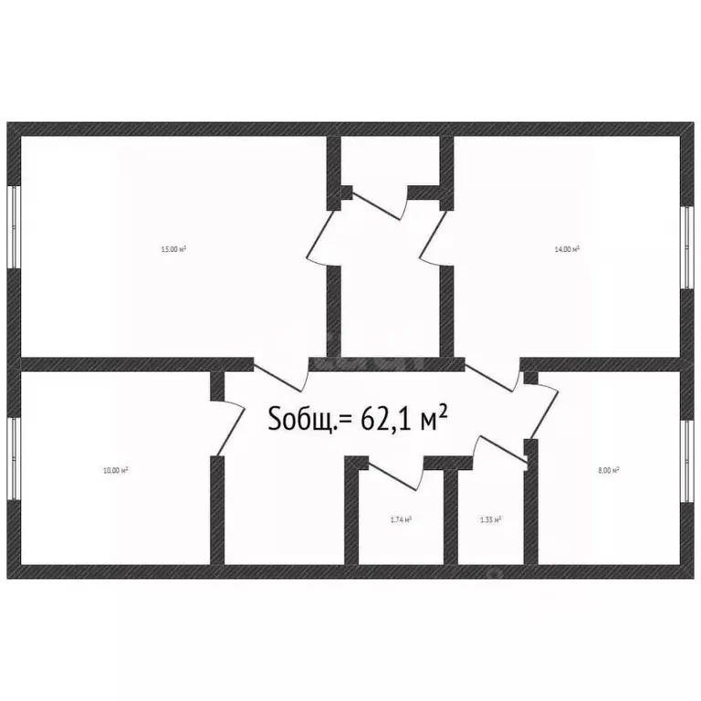 3-к кв. Брянская область, Брянск ул. Ромашина, 35 (61.2 м) - Фото 1