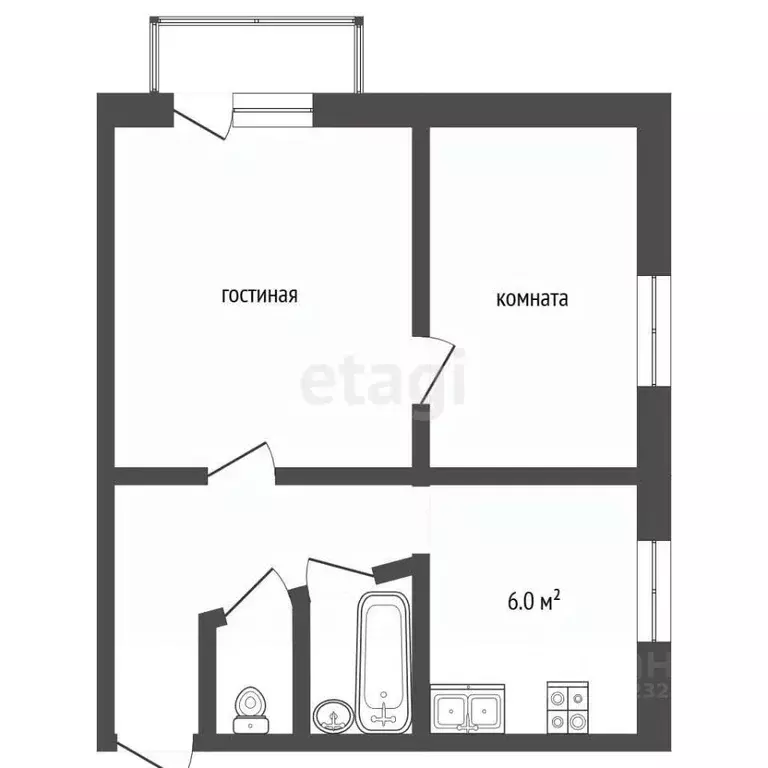 2-к кв. Владимирская область, Муром Орловская ул., 7 (41.8 м) - Фото 2
