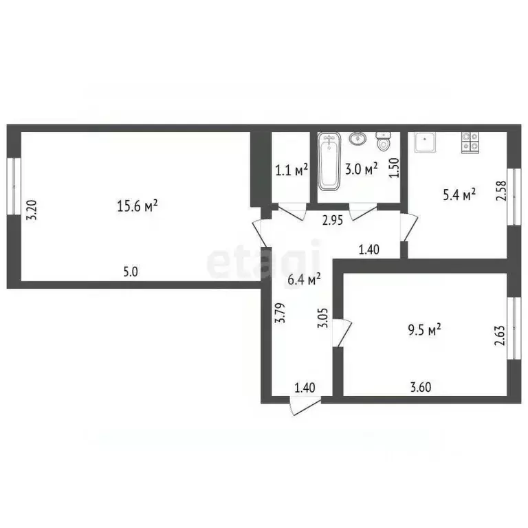 2-к кв. Ростовская область, Усть-Донецкий пгт ул. Ленина, 15/2 (42.0 ... - Фото 2