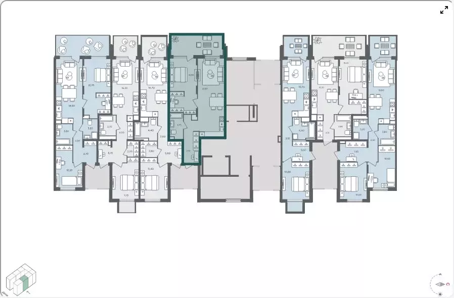 2-комнатная квартира: село Перхушково, микрорайон Равновесие, 4 (49.6 ... - Фото 2