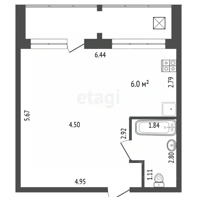 2-к кв. Алтайский край, Барнаул ул. 6-я Нагорная, 15Г/1к2 (36.3 м) - Фото 1