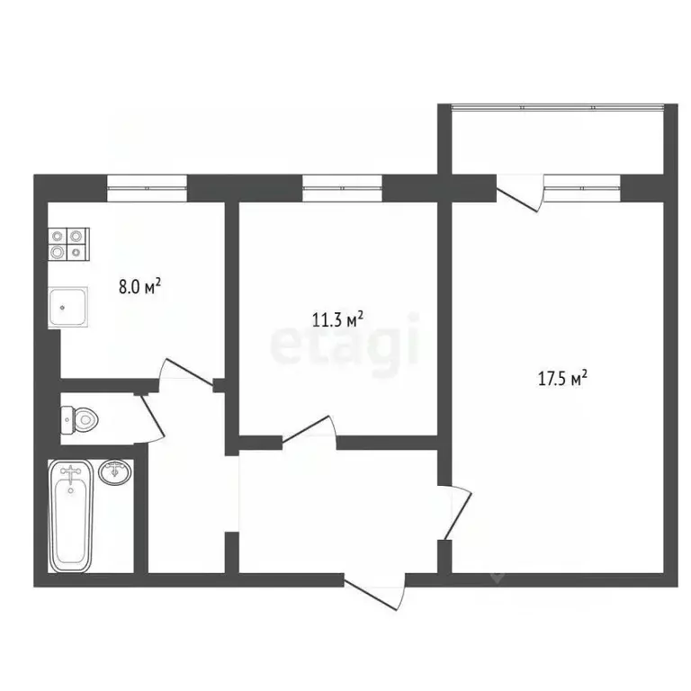 2-к кв. Ямало-Ненецкий АО, Муравленко ул. Ленина, 75 (48.0 м) - Фото 1