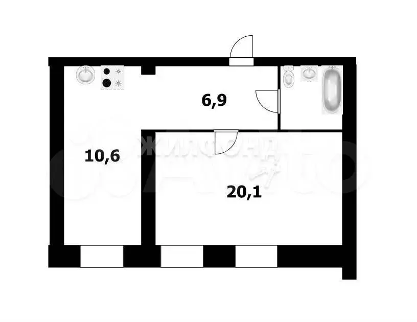 1-к. квартира, 41 м, 7/10 эт. - Фото 0