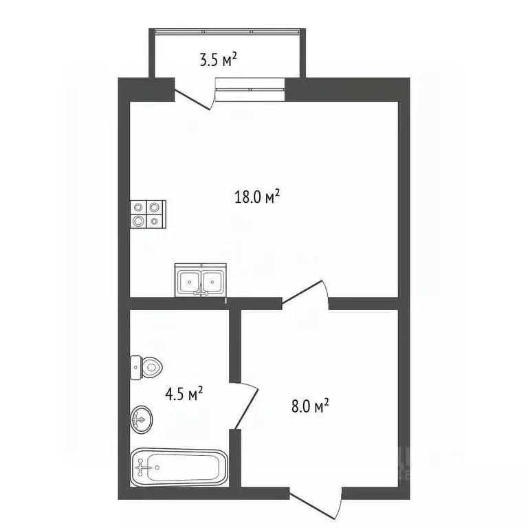 Студия Краснодарский край, Геленджик ул. Витебская, 10к10/1 (30.2 м) - Фото 2