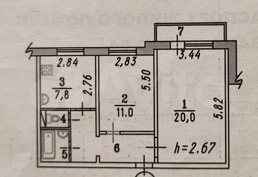 2-к. квартира, 50 м, 4/10 эт. - Фото 0