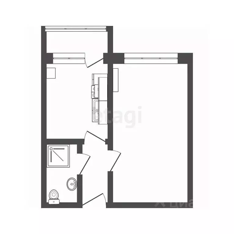 1-к кв. Ставропольский край, Ставрополь ул. Доваторцев, 219Б (35.3 м) - Фото 1