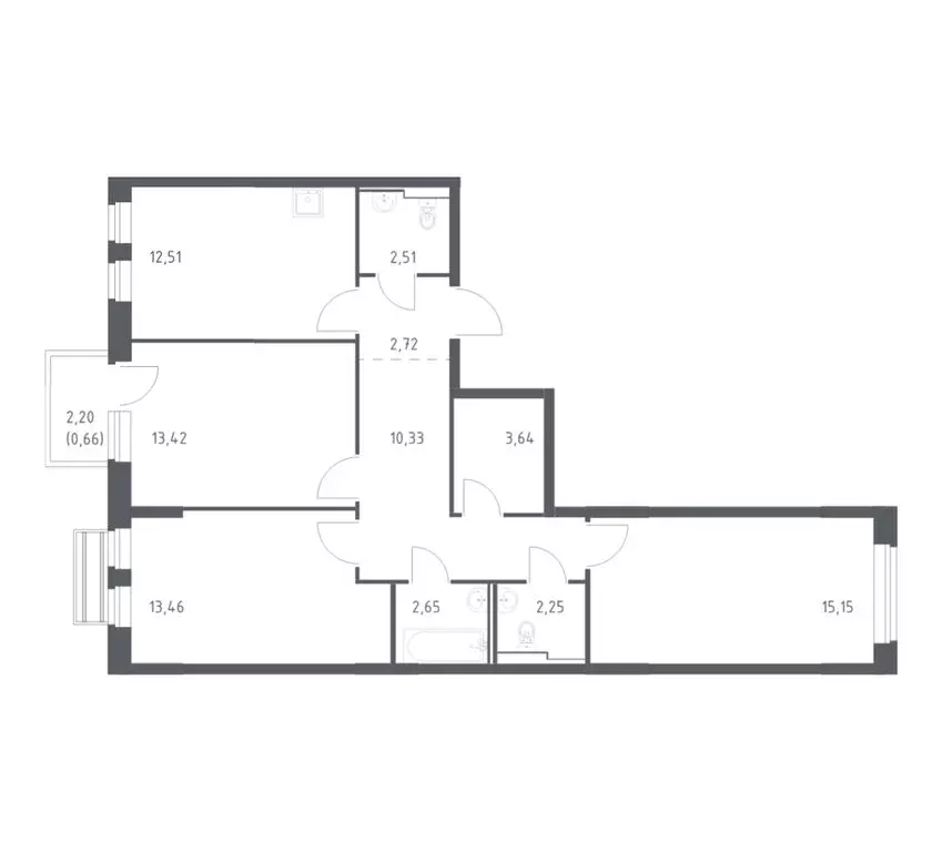 3-комнатная квартира: село Лайково, микрорайон Город-Событие, ЖК ... - Фото 1