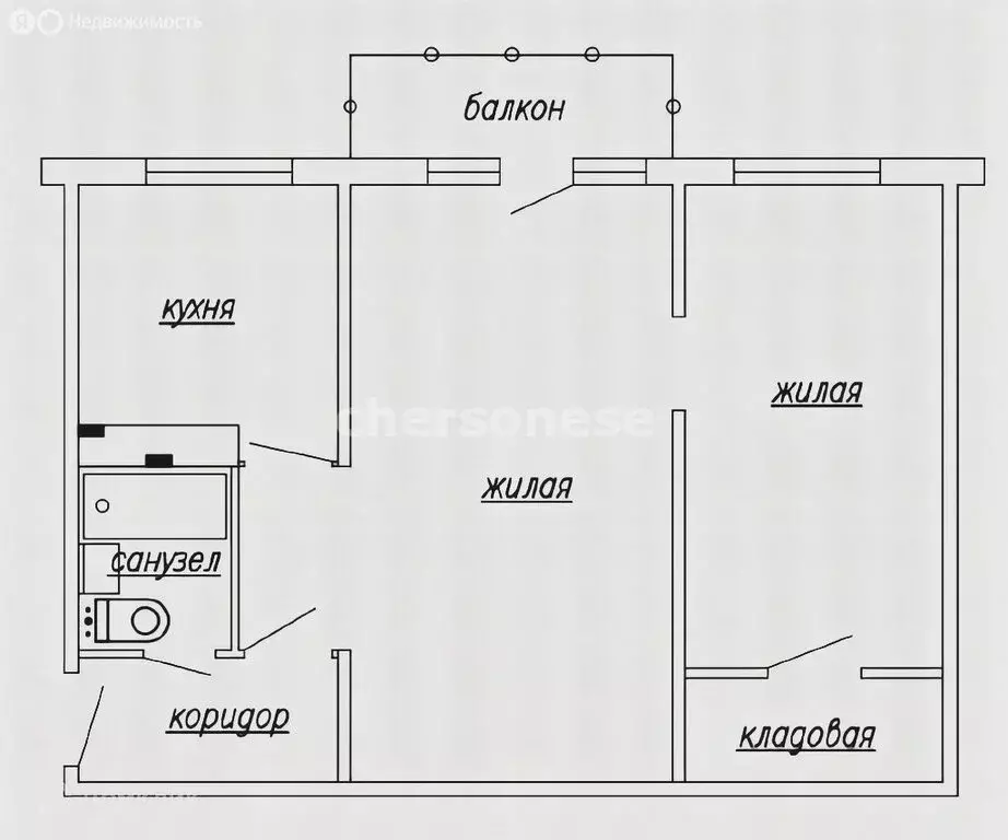 2-комнатная квартира: Севастополь, улица Хрусталёва, 31 (44 м) - Фото 1