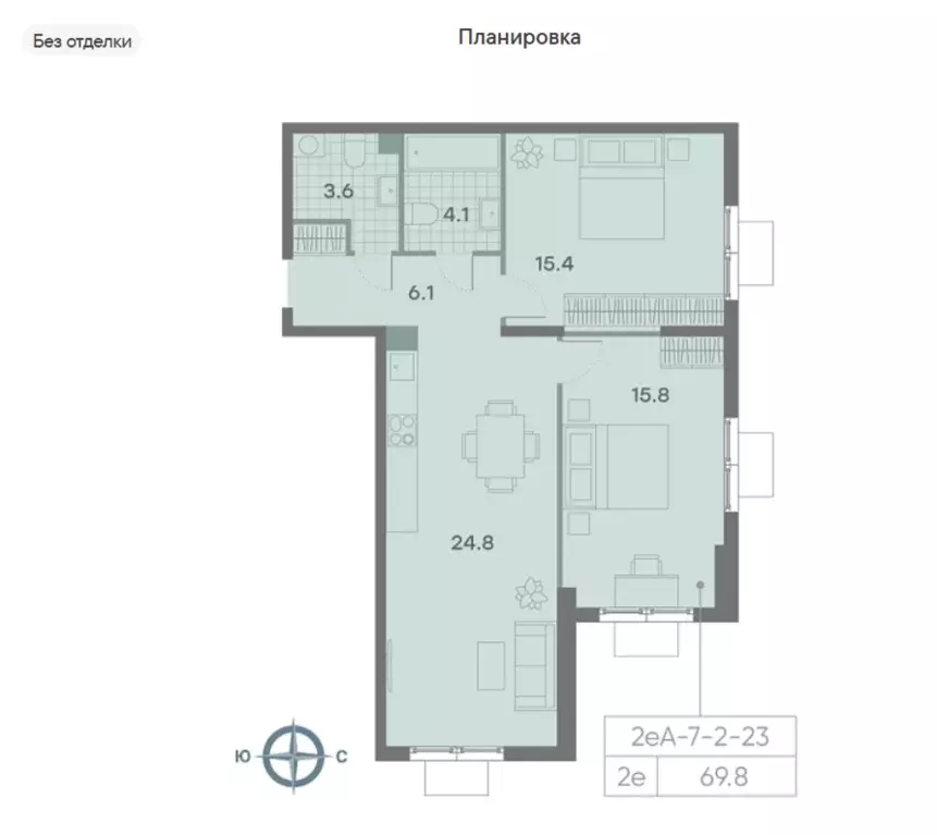 Продаётся 2-к квартира, 70 м - Фото 1