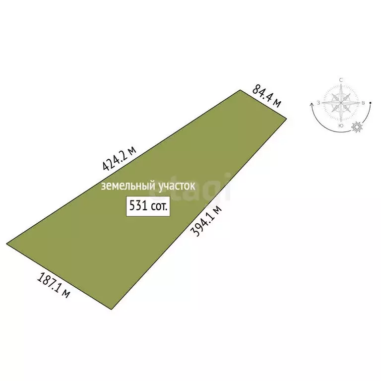 Участок в Доможировское сельское поселение, деревня Горловщина (530 м) - Фото 1