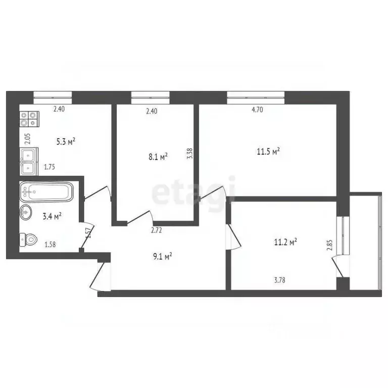 3-к кв. Краснодарский край, Геленджик городской округ, с. Дивноморское ... - Фото 1