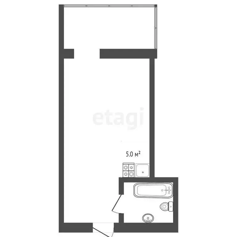 Квартира-студия: Тюмень, Шаимский проезд, 14А (15 м) - Фото 1