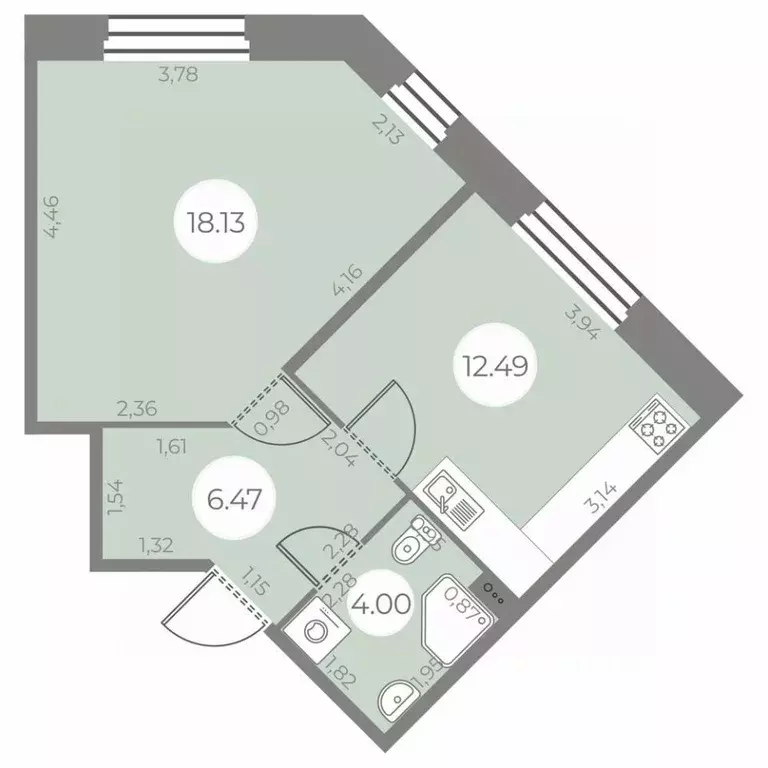 1-к кв. Санкт-Петербург ул. Маршала Захарова, 10 (41.09 м) - Фото 0