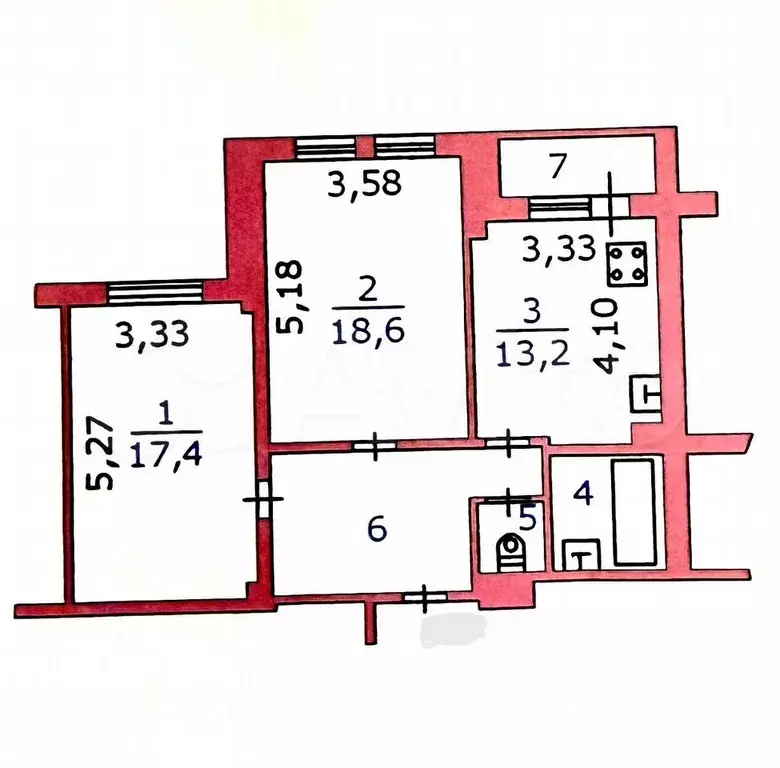 2-к. квартира, 64 м, 3/9 эт. - Фото 0