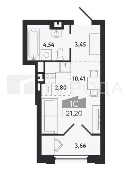 1-комнатная квартира: Томск, микрорайон Черемошники, Бердская улица, ... - Фото 1