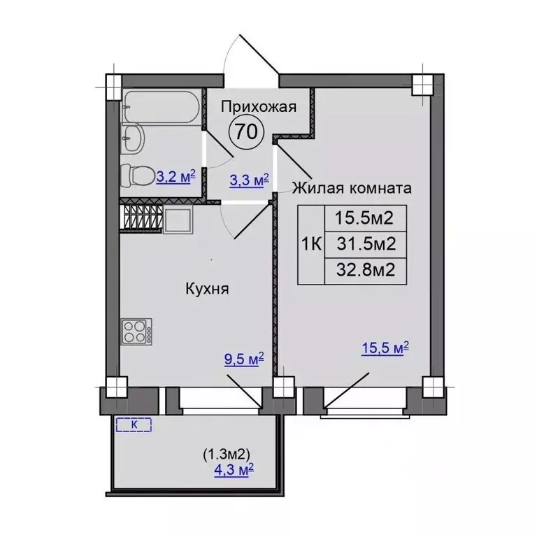1-к кв. Псковская область, Псковский район, Завеличенская волость, д. ... - Фото 1