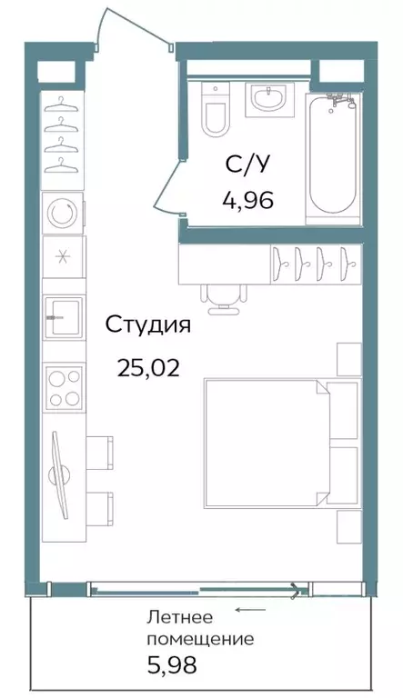 Студия Крым, Саки ул. Морская (35.96 м) - Фото 0