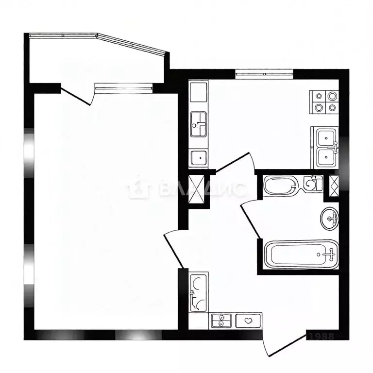 1-к кв. Московская область, Ленинский городской округ, Бутово пгт ... - Фото 2