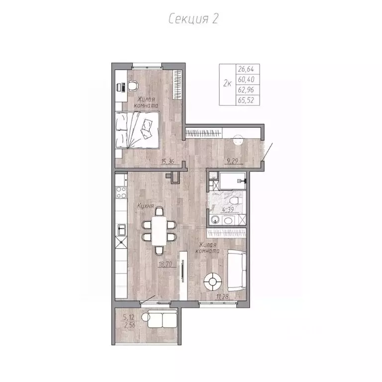 2-к кв. Хабаровский край, Хабаровск пос. Березовка, Эколенд жилой ... - Фото 1