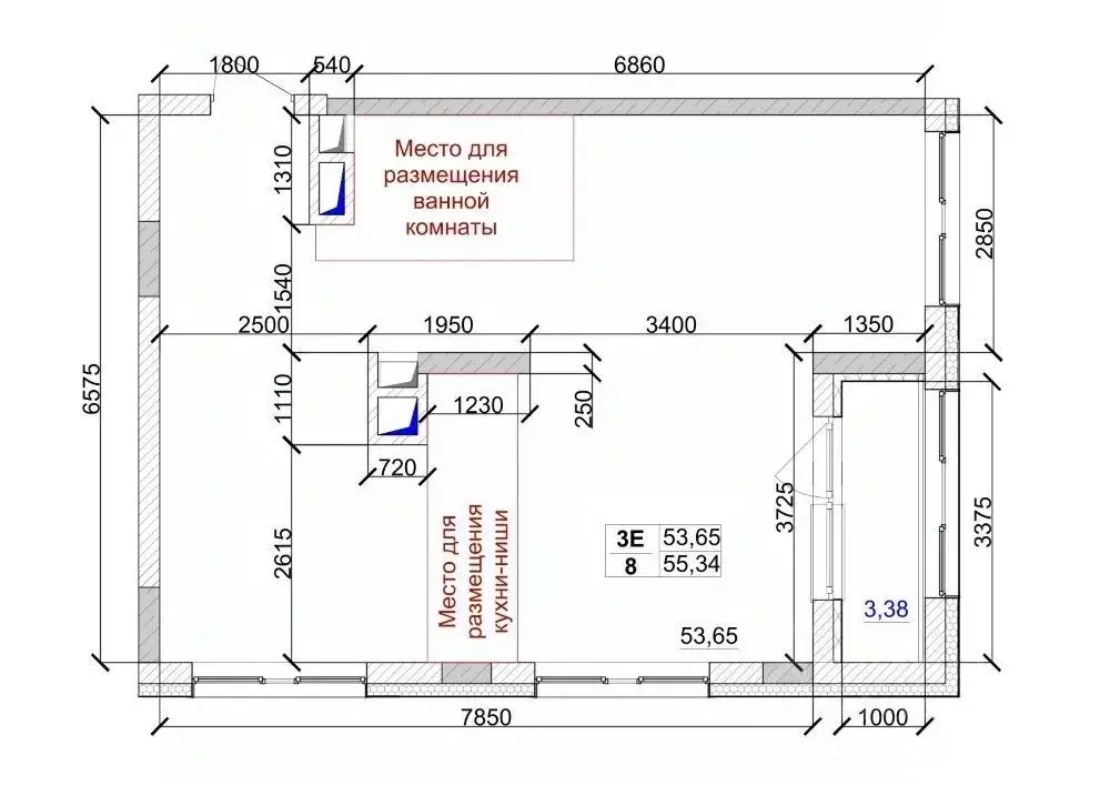 3-к кв. Кемеровская область, Кемерово ул. Дружбы, 9 (55.34 м) - Фото 0