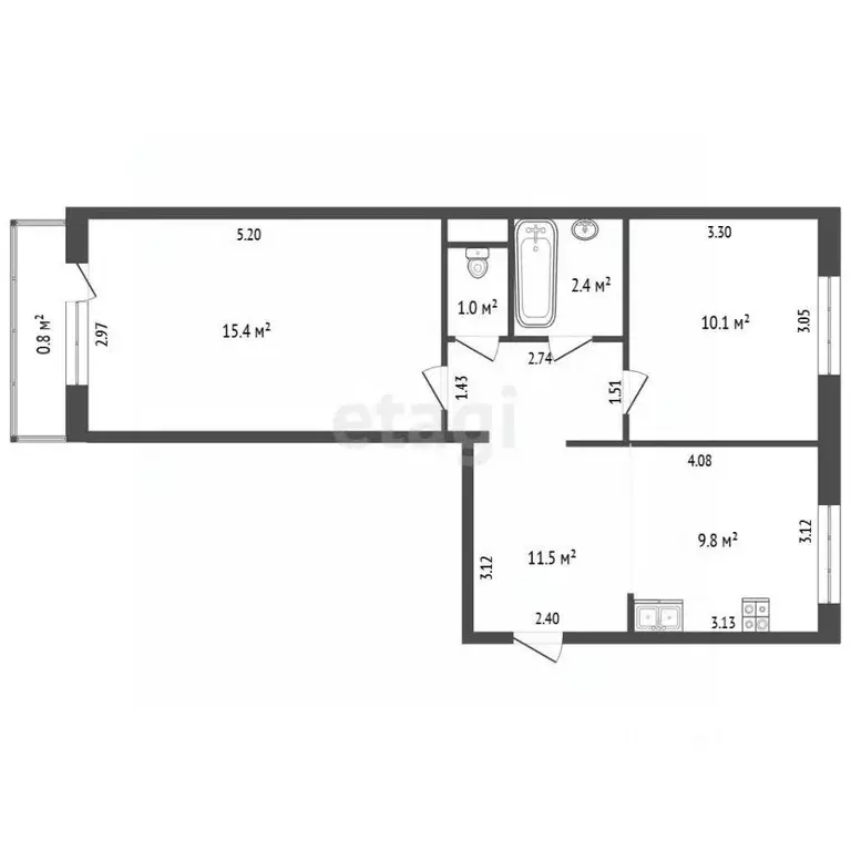 2-к кв. Забайкальский край, Чита ул. Шевченко, 19 (51.0 м) - Фото 1