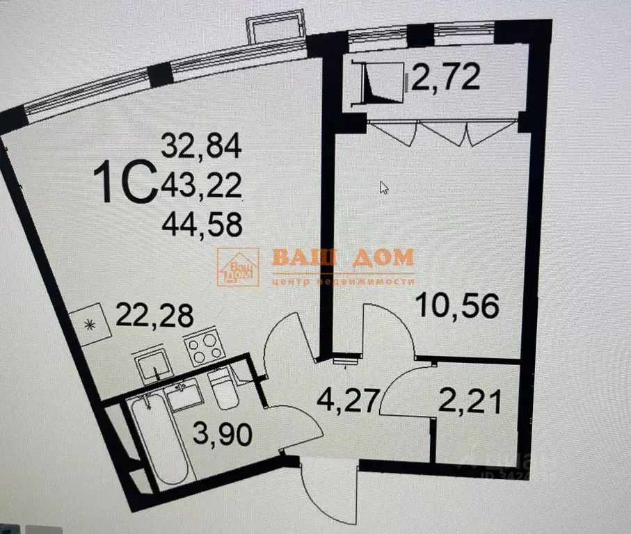 1-к кв. Тульская область, Тула ул. Коминтерна, 44 (44.0 м) - Фото 2