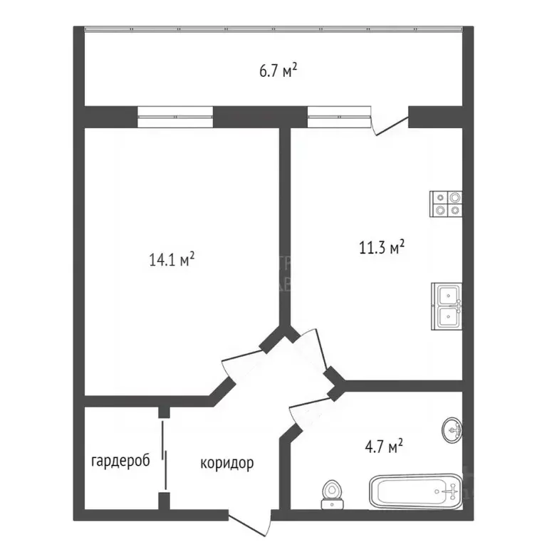 1-к кв. Тюменская область, Тюмень ул. Суходольская, 12 (37.9 м) - Фото 2