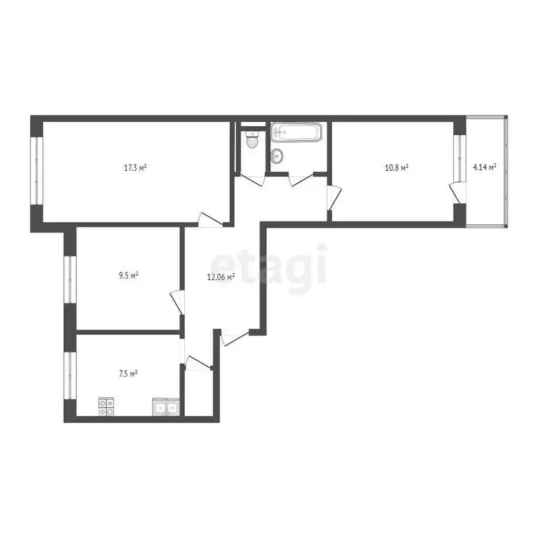 3-комнатная квартира: Псков, Госпитальная улица, 17 (62.2 м) - Фото 0
