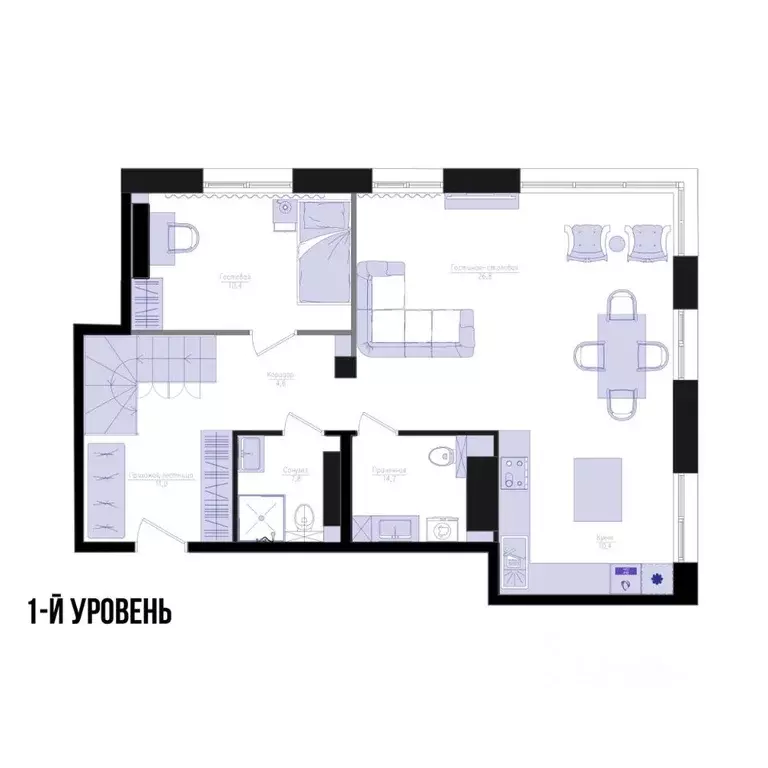 1-к кв. Приморский край, Владивосток Днепровская ул. (70.9 м) - Фото 2