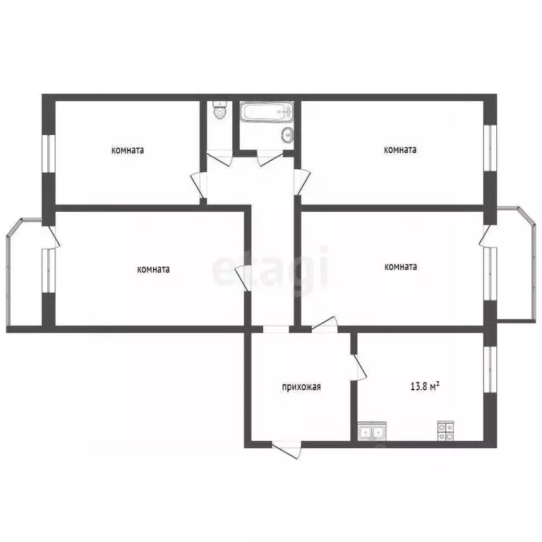 4-к кв. Тюменская область, Тюмень ул. Московский Тракт, 165 (106.3 м) - Фото 1