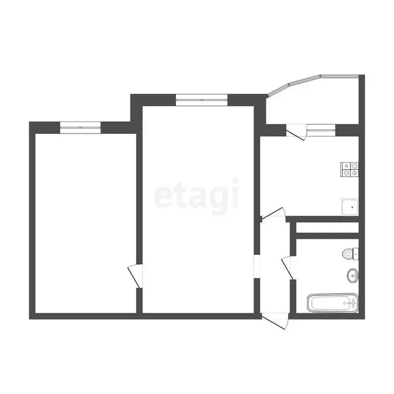 2-комнатная квартира: Тюмень, улица Александра Митинского, 7к1 (58.8 ... - Фото 1